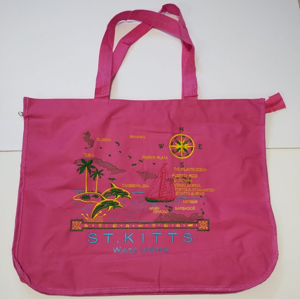 Women's pink large tote bag, St Kitts